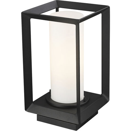 Smyth 1 Light 13 inch Natural Black Outdoor Pier Mount in Opal Glass
